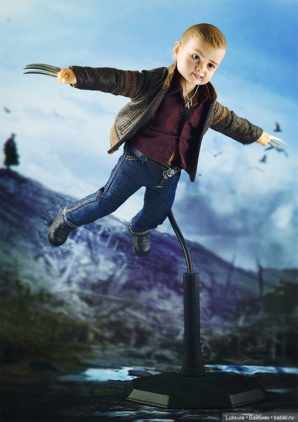 Редкий шарнирный мальчик от add toys, wolf baby в полной комплектации (фото 8)