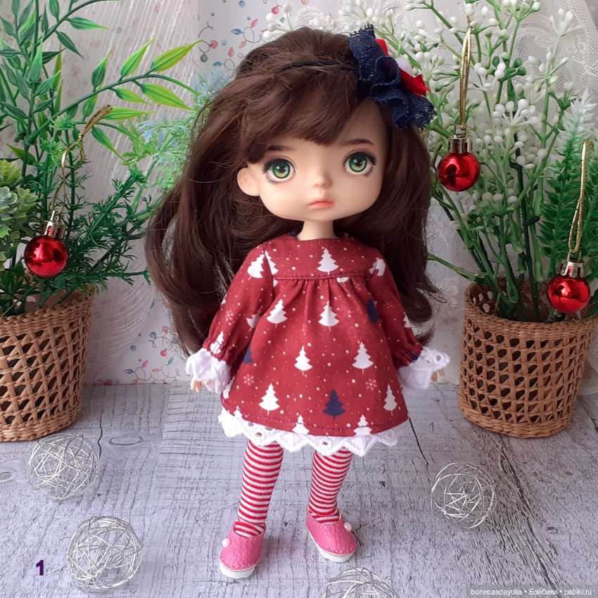 Новогодние нарядные платья для куклы Монст/ Xiaomi Monst Doll Колготки Украшение (фото 2)