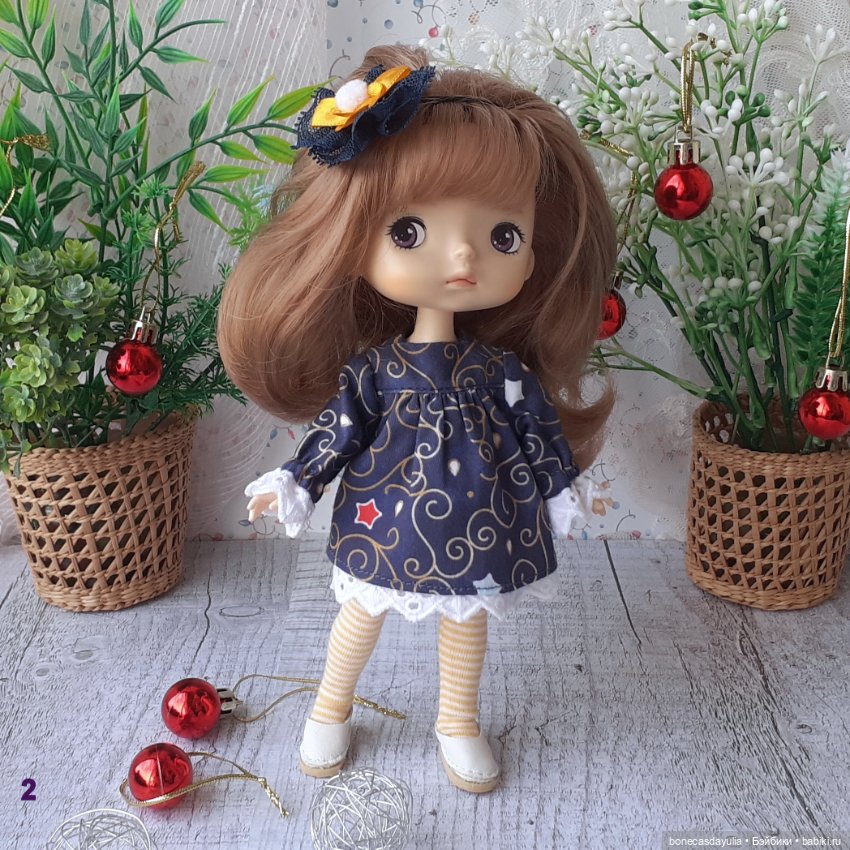 Новогодние нарядные платья для куклы Монст/ Xiaomi Monst Doll Колготки Украшение (фото 6)