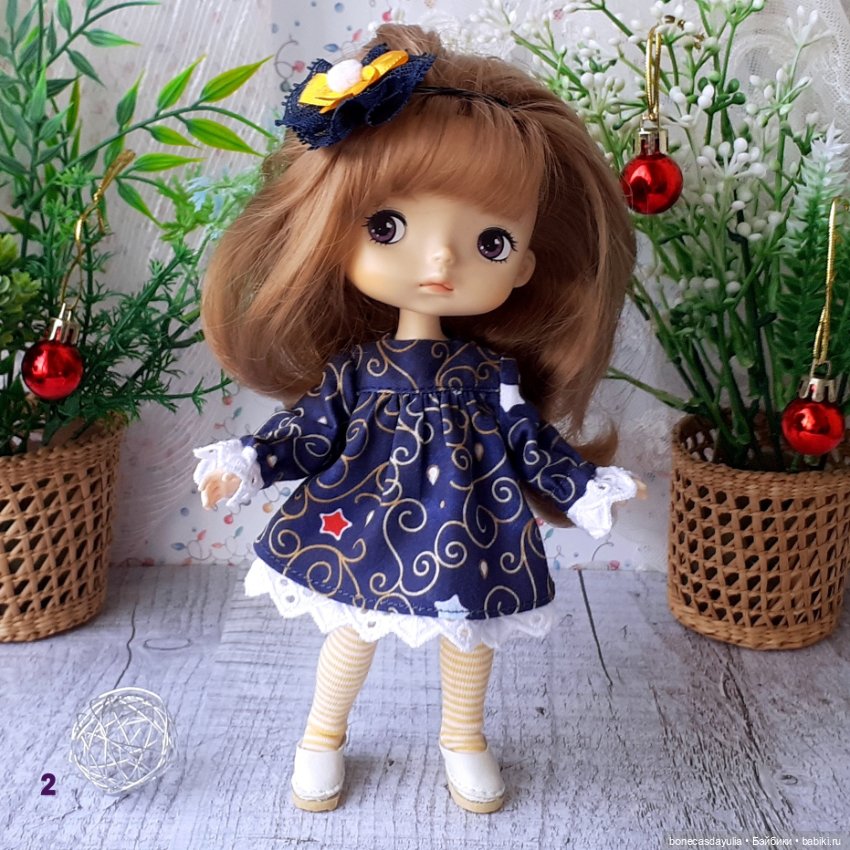 Новогодние нарядные платья для куклы Монст/ Xiaomi Monst Doll Колготки Украшение (фото 5)