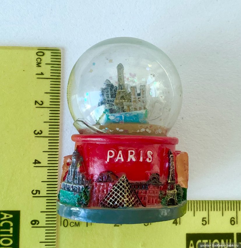 Снежный шар Париж — Миниатюра для кукол (фото 4)