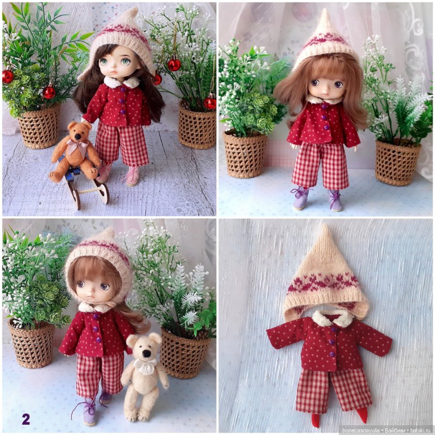Теплые комплекты для куклы Монст/ Xiaomi Monst Doll Куртка Брюки Шапка (фото 7)