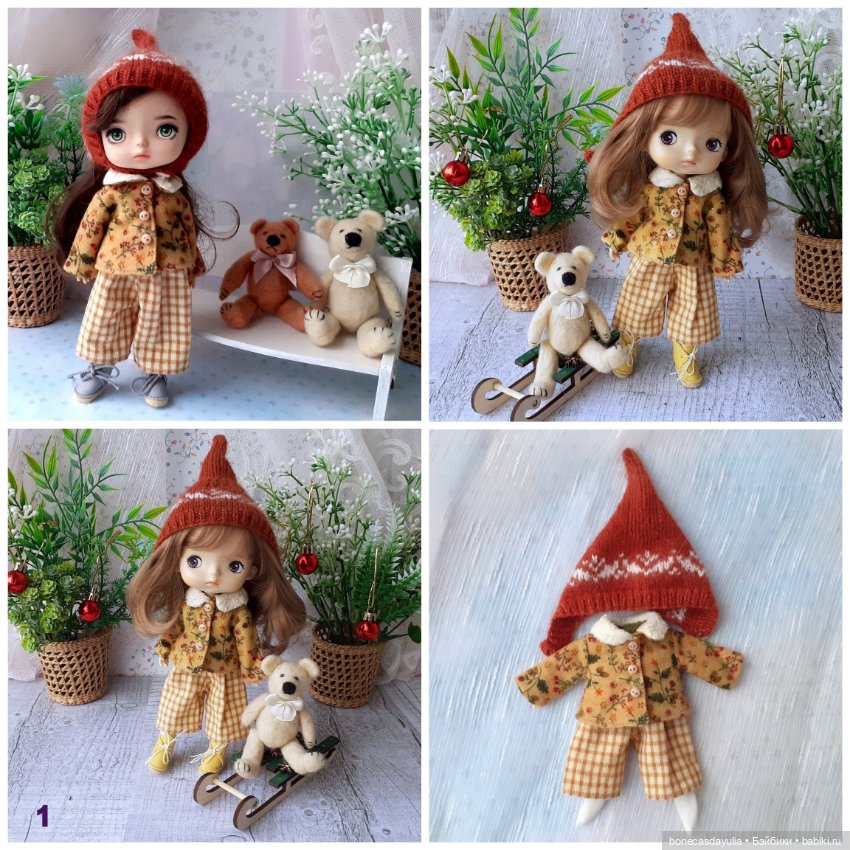 Теплые комплекты для куклы Монст/ Xiaomi Monst Doll Куртка Брюки Шапка (фото 4)