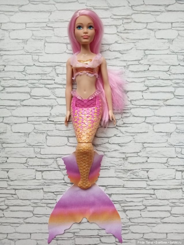 Барби Русалочка дримтопия mermaid curvy розовые волосы (фото 4)