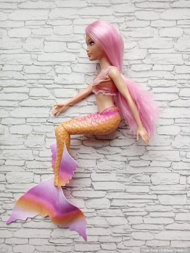 Барби Русалочка дримтопия mermaid curvy розовые волосы (фото 3)