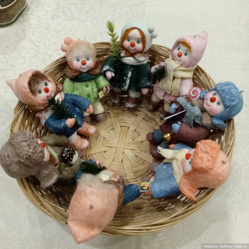 Ватные игрушки Снеговички