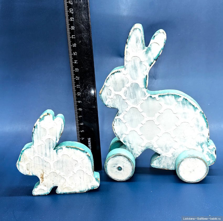 Пара деревянных кроликов — Авторские игрушки (фото 5)
