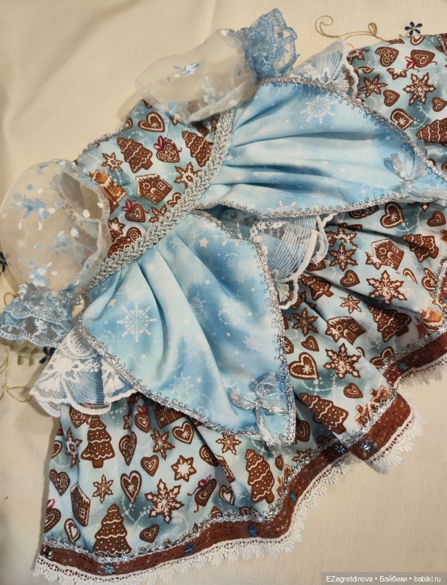 Платье комплект для Готц 48-50 см Вьюга