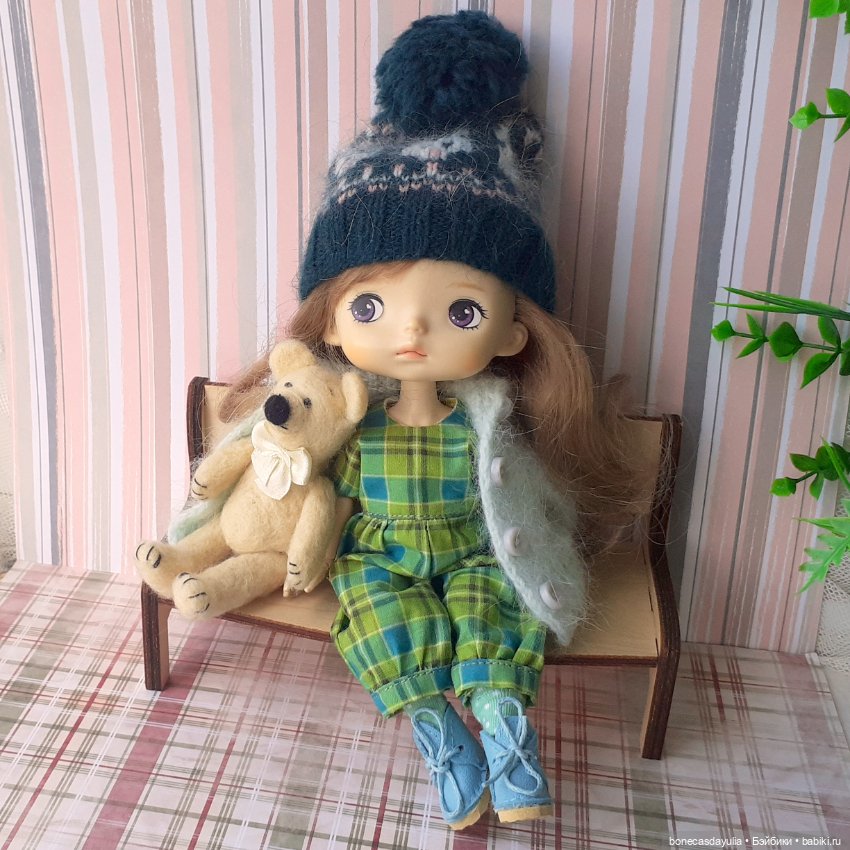 Комплект одежды для кукол Xiaomi Monst Doll Монст Кардиган Шапка Комбинезон (фото 4)