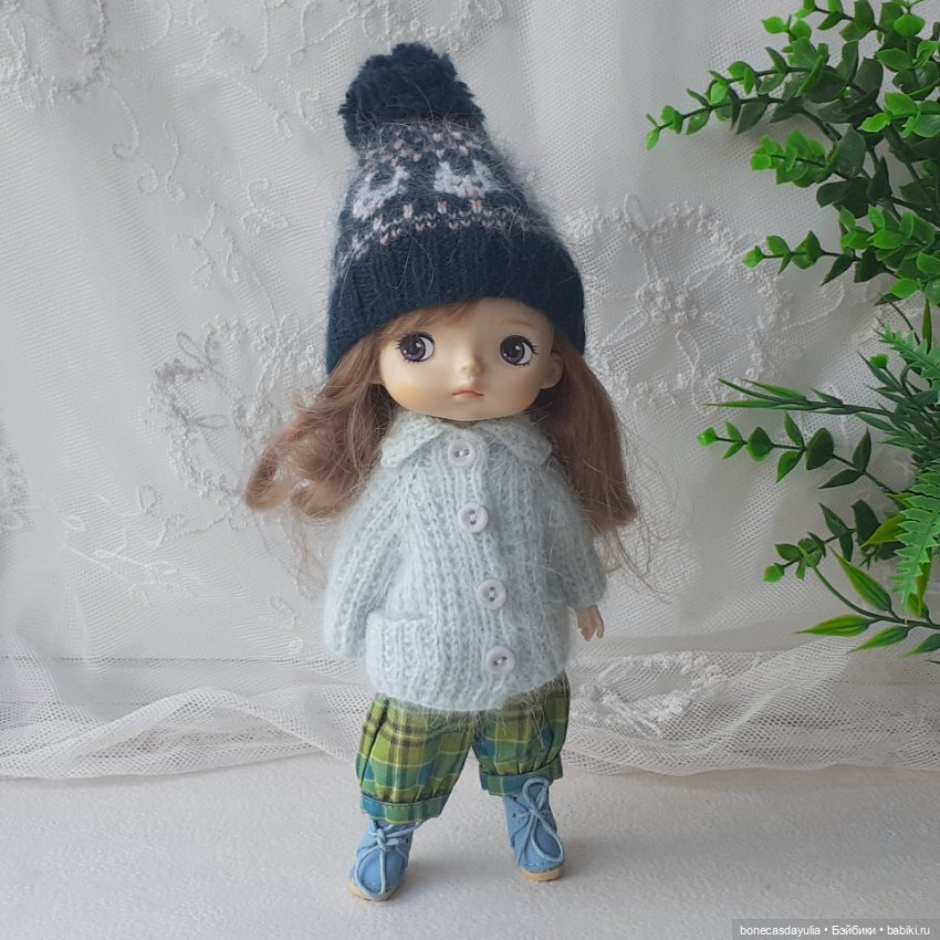 Комплект одежды для кукол Xiaomi Monst Doll Монст Кардиган Шапка Комбинезон (фото 5)