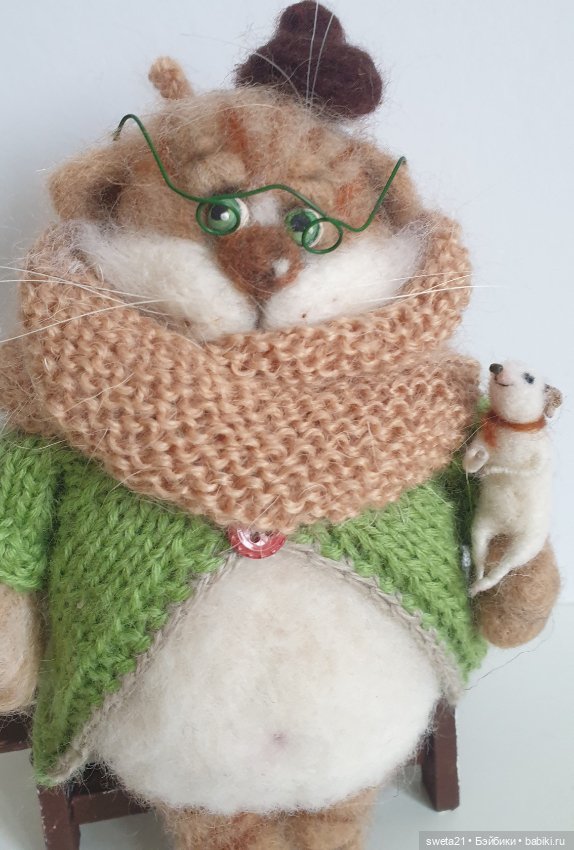 Кот "Отдых на скамейке" — Авторские игрушки (фото 5)