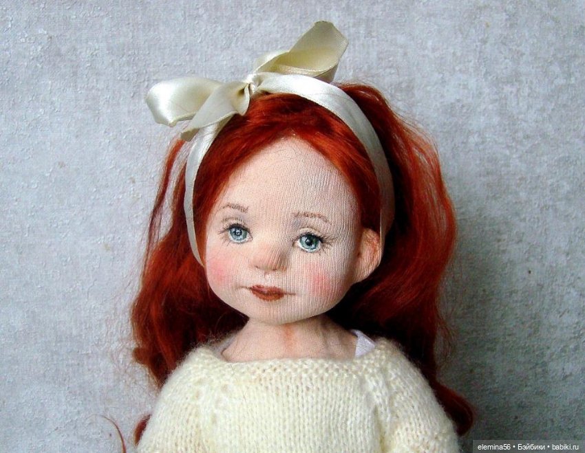 Текстильная шарнирная кукла Сонечка