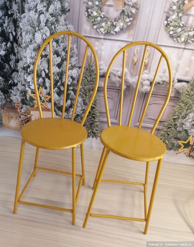 Металлические стулья для кукол формата 1/6