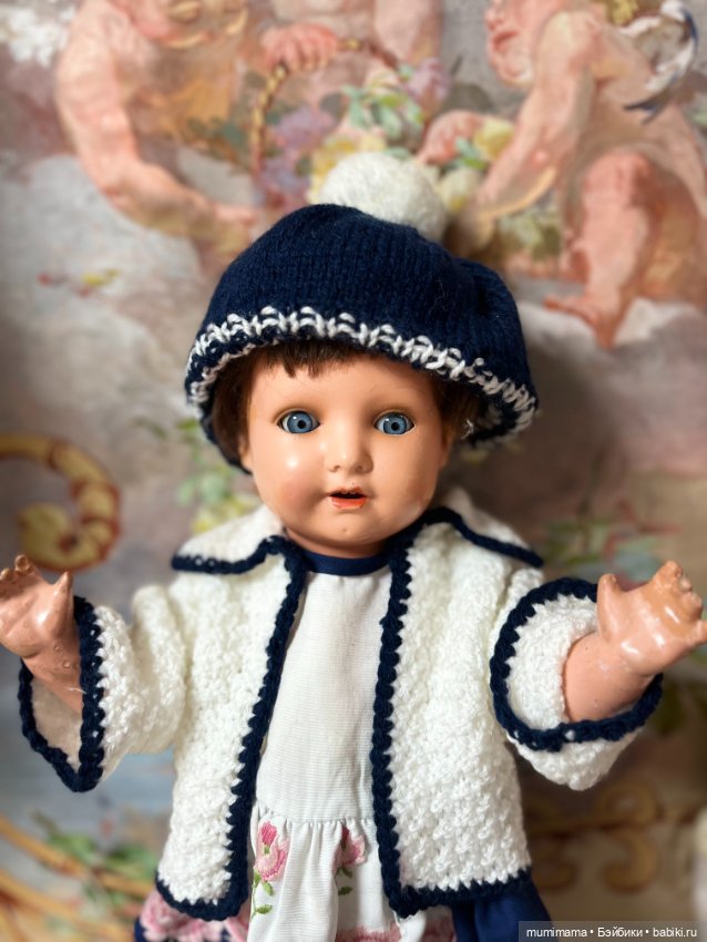 Редкая винтажная куколка Schönau Hoffmeister шприцфарфор молд 170 рост 46 см (фото 3)