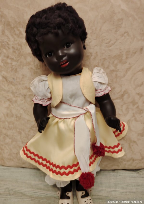 Антикварная кукла K&W Германия. Девочка негритянка