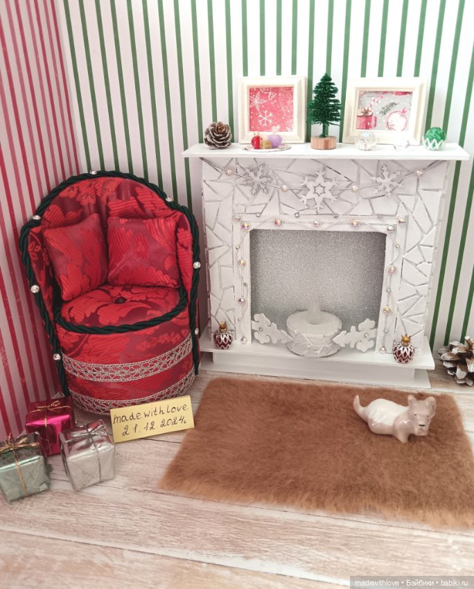 Кресло и камин — Кукольная мебель (фото 8)