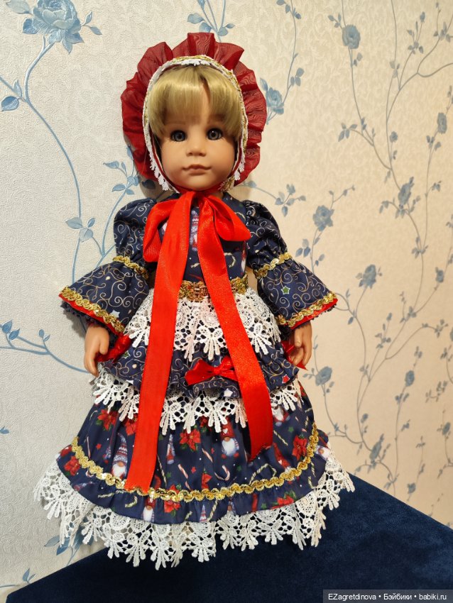 Платье и капор для Готц, Gotz,48 см Мисс Санта (фото 2)