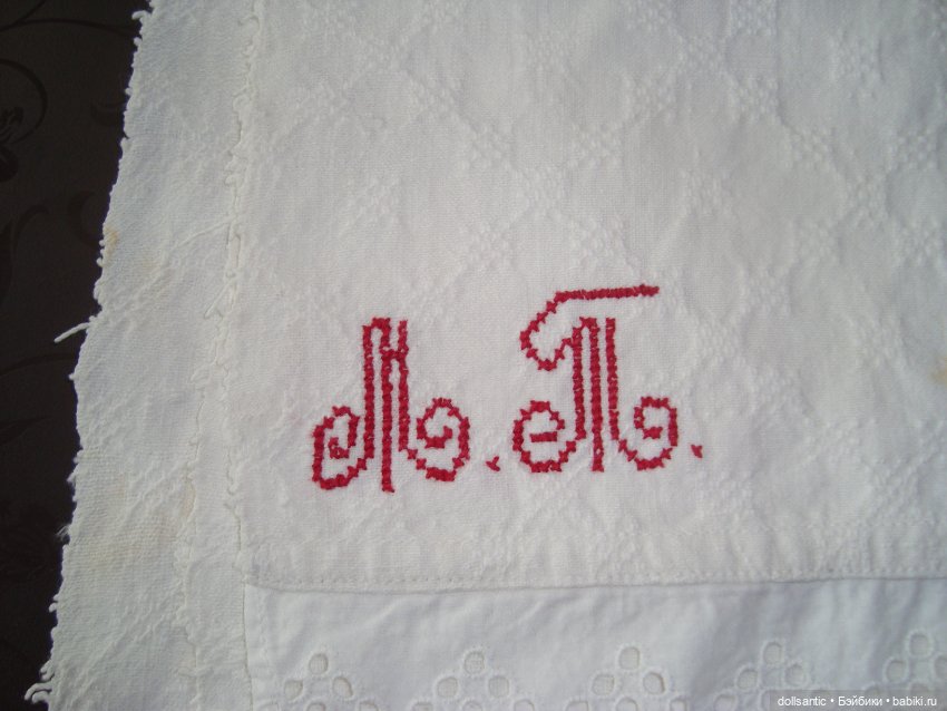 Натуральный хлопок для пошива пальто антикварным (винтажным) куколкам (фото 9)