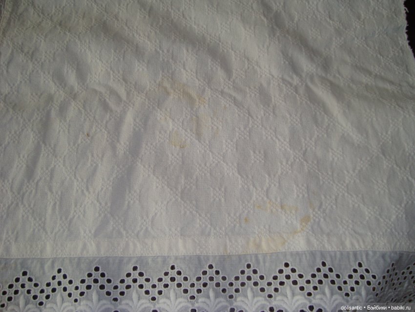 Натуральный хлопок для пошива пальто антикварным (винтажным) куколкам (фото 5)