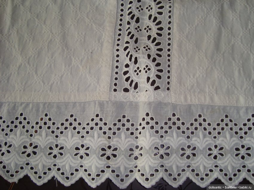 Натуральный хлопок для пошива пальто антикварным (винтажным) куколкам (фото 6)