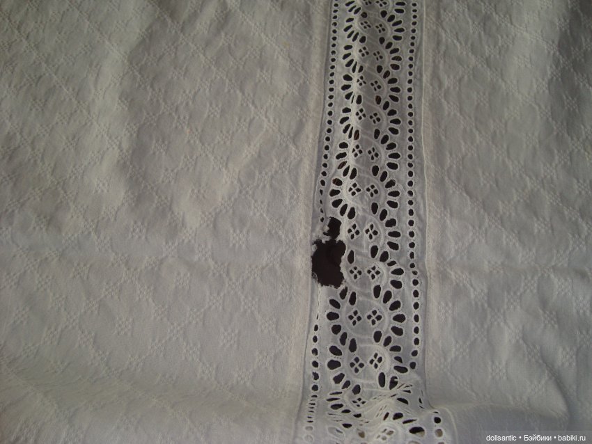 Натуральный хлопок для пошива пальто антикварным (винтажным) куколкам (фото 7)