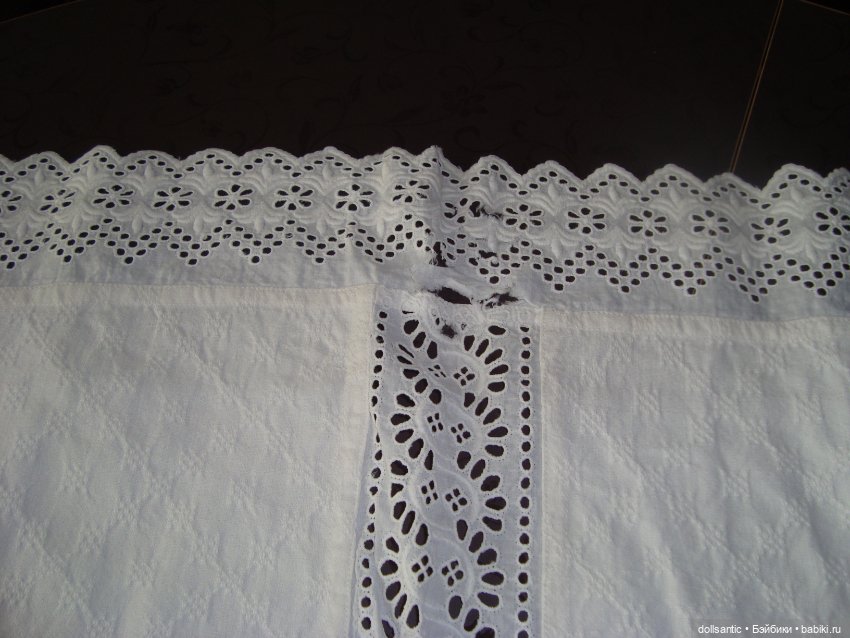 Натуральный хлопок для пошива пальто антикварным (винтажным) куколкам (фото 8)