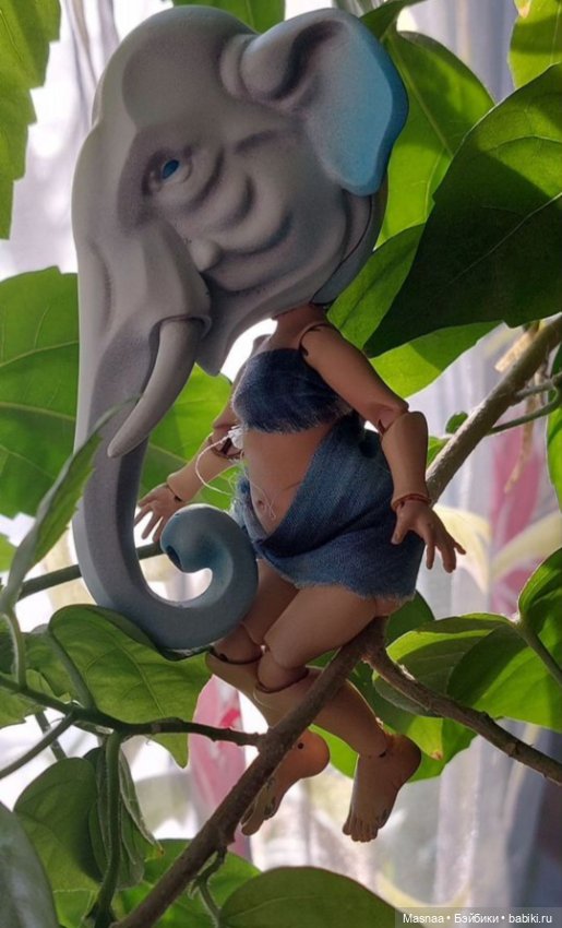 Авторская бжд куколка "девочка слон" (фото 7)