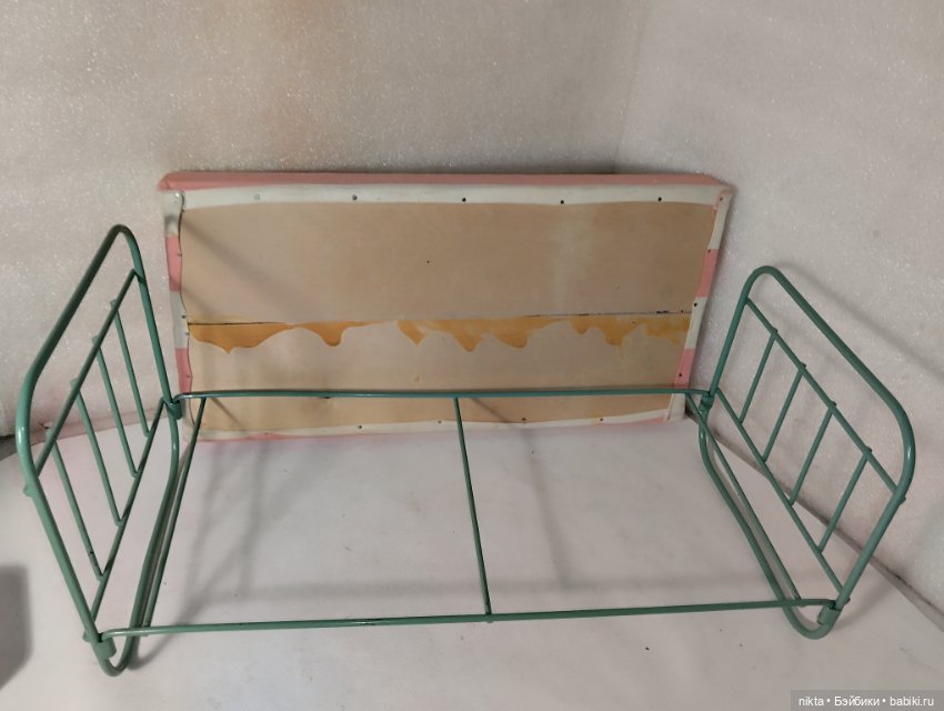 Кровать кукольная СССР Железная разборная с матрасом (фото 6)