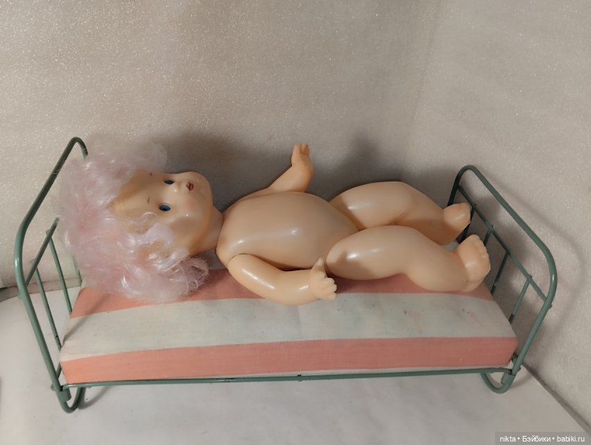 Кровать кукольная СССР Железная разборная с матрасом (фото 5)