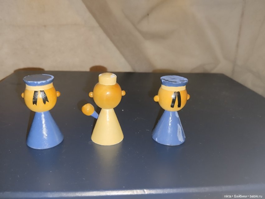 Деревянная игрушка СССР Морячки 3 штуки лотом (фото 4)