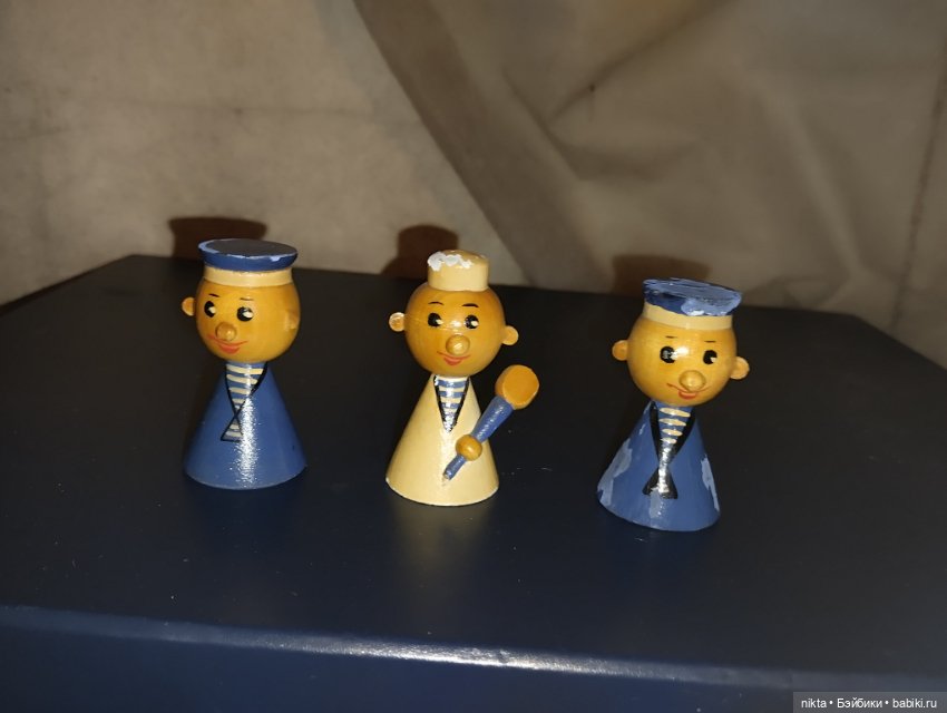 Деревянная игрушка СССР Морячки 3 штуки лотом (фото 2)