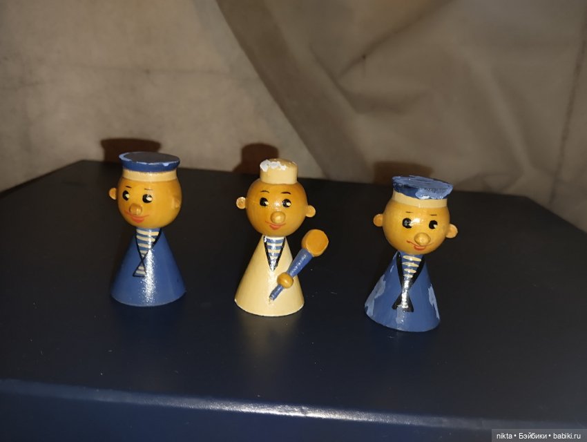 Деревянная игрушка СССР Морячки 3 штуки лотом