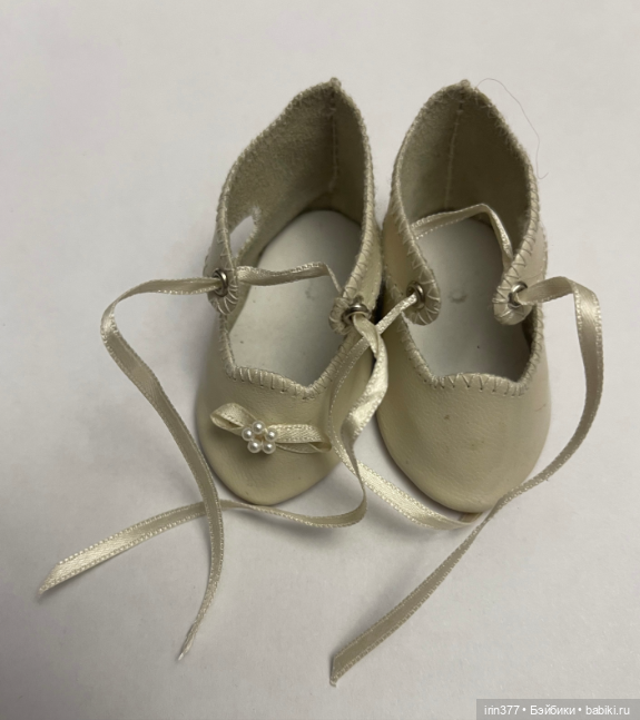 Туфельки для антикварной куклы из натуральной кожи
