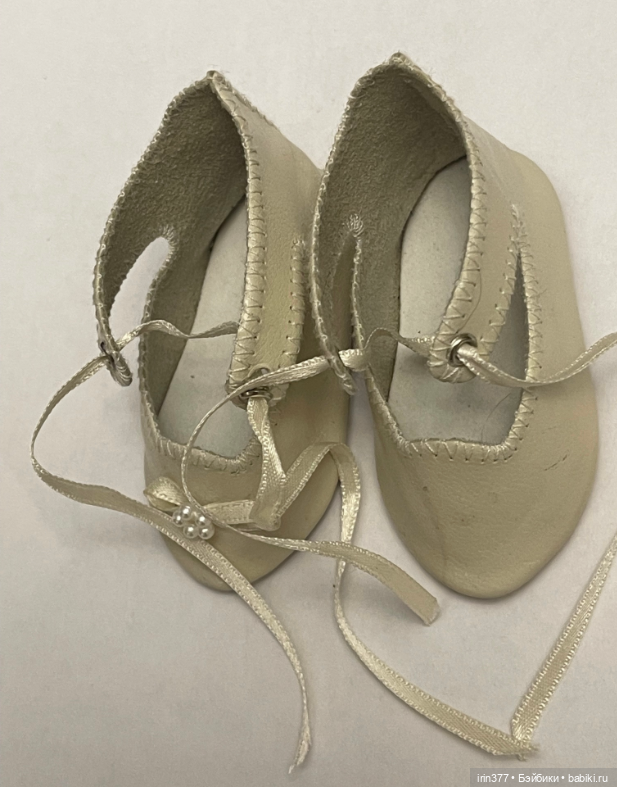 Туфельки для антикварной куклы из натуральной кожи (фото 5)