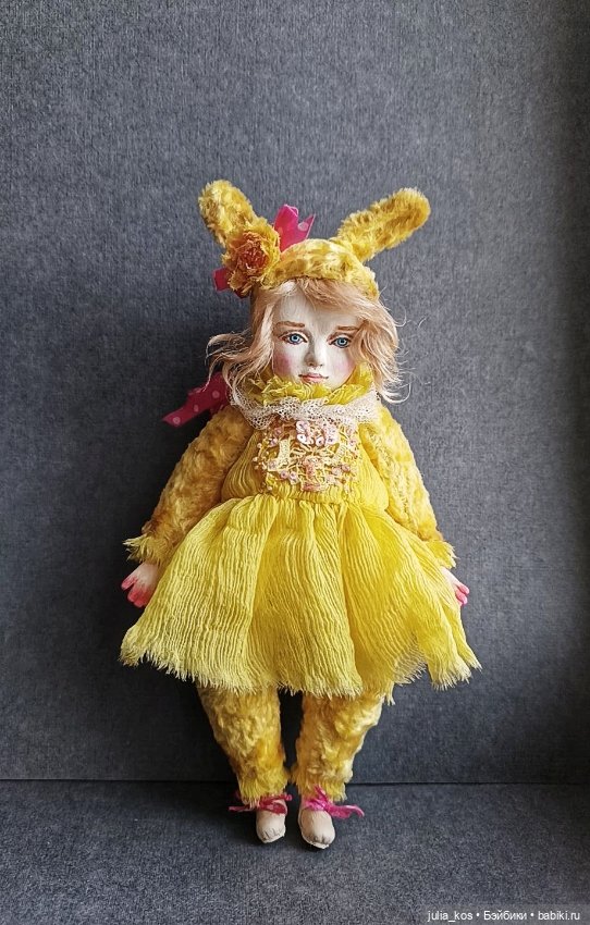 Тедди Долл Зая жёлтая — Авторские куклы (фото 8)