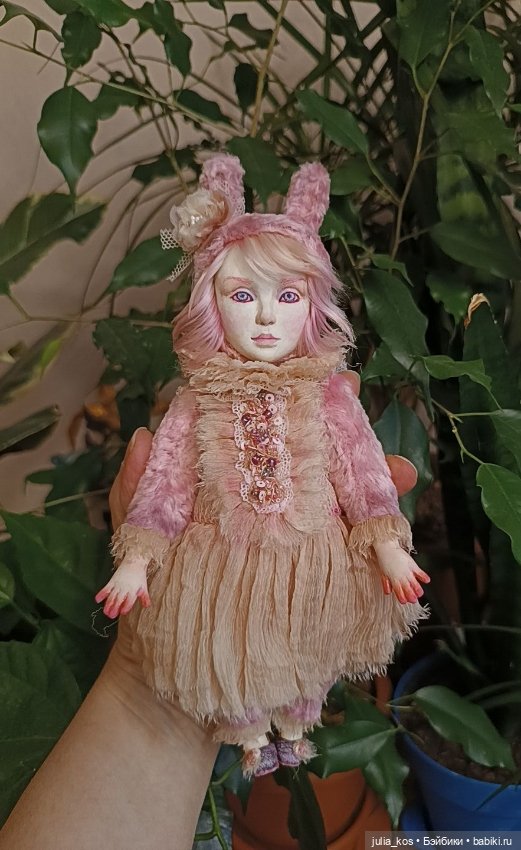 Тедди Долл Зая розовая — Авторские куклы (фото 2)