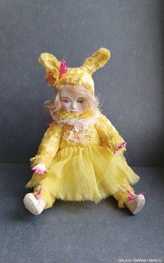 Тедди Долл Зая жёлтая — Авторские куклы (фото 4)