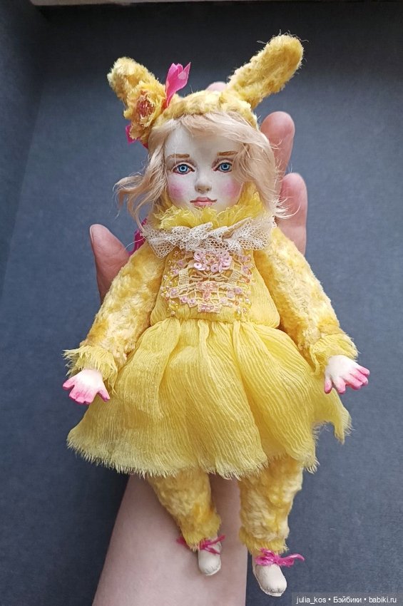 Тедди Долл Зая жёлтая — Авторские куклы (фото 6)