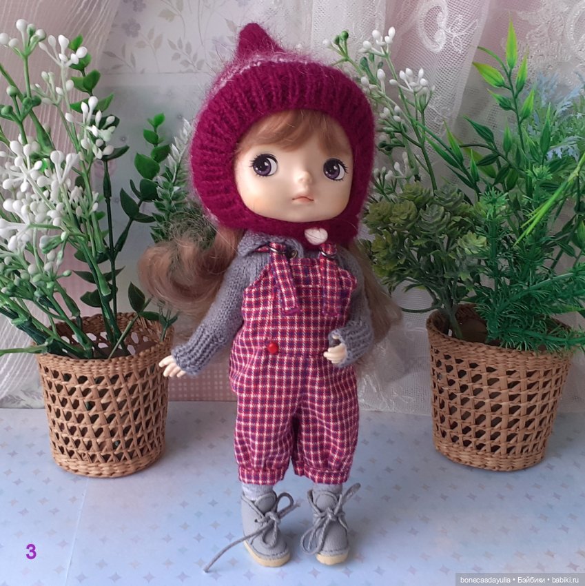 Комплект одежды для куклы Монст/ Xiaomi Monst Doll Комбинезон Джемпер Шапка Носки (фото 3)