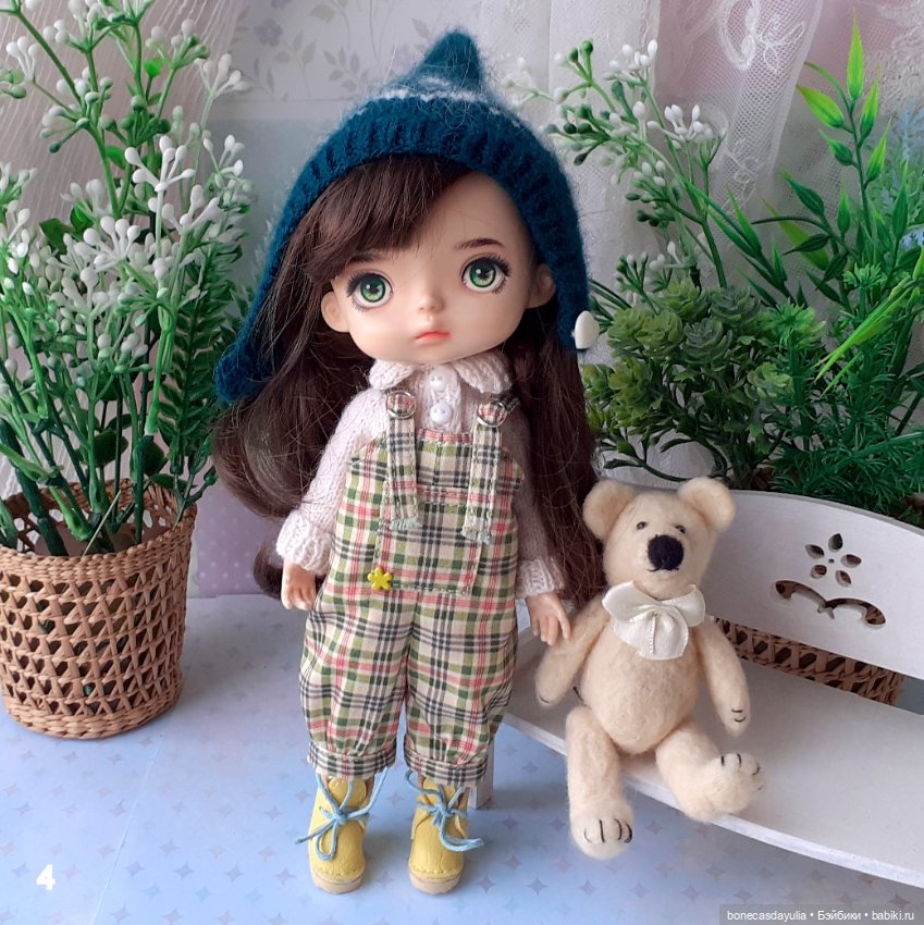 Комплект одежды для куклы Монст/ Xiaomi Monst Doll Комбинезон Джемпер Шапка Носки (фото 5)
