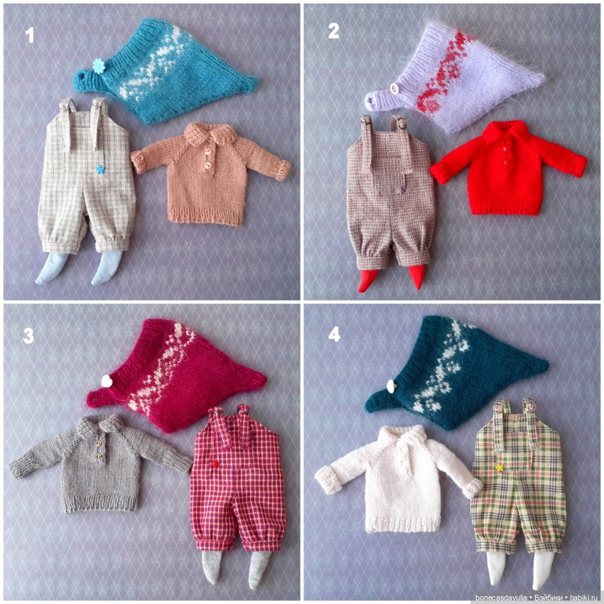 Комплект одежды для куклы Монст/ Xiaomi Monst Doll Комбинезон Джемпер Шапка Носки (фото 9)