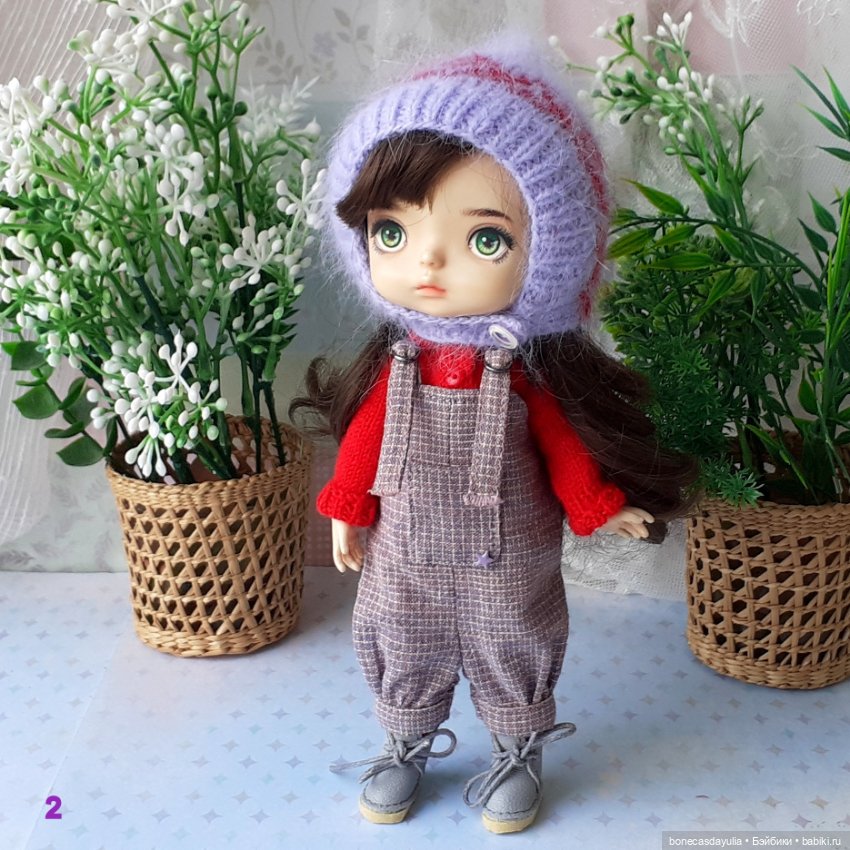 Комплект одежды для куклы Монст/ Xiaomi Monst Doll Комбинезон Джемпер Шапка Носки (фото 2)