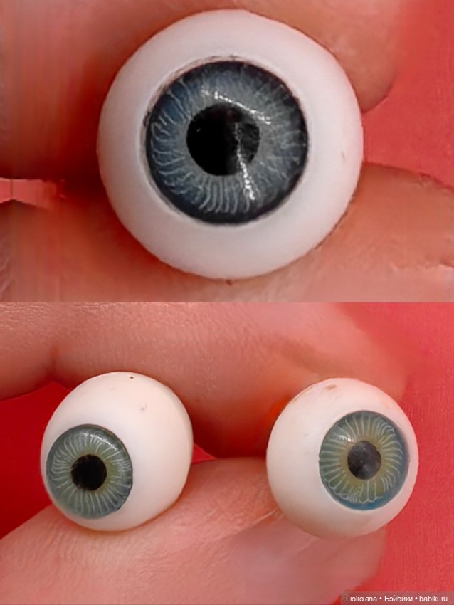 Глаза для кукол. 8 мм, 10 мм. Сфера. Пластик. Зелёные и серые