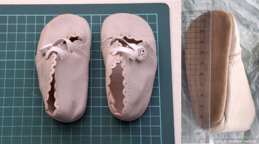 Винтажные ботиночки для большой куклы из натуральной кожи (фото 5)