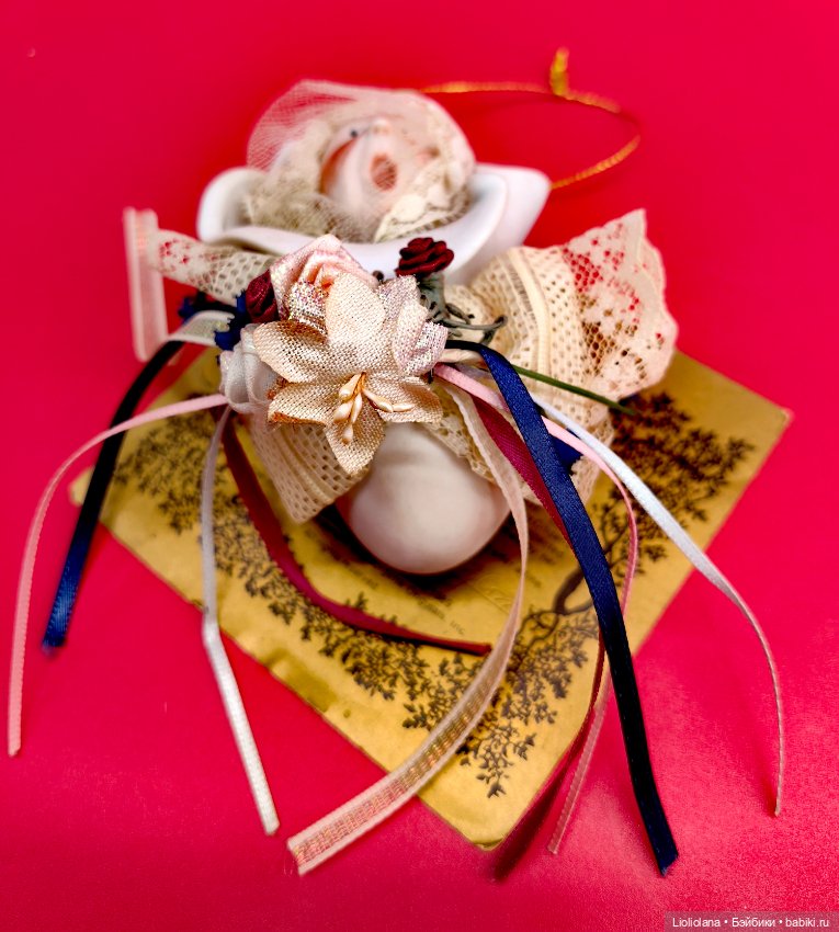 Фарфоровая елочная игрушка Малыш от Georgette Zlomke 1988 год (фото 2)