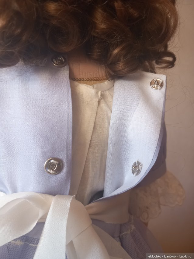 Одежда для кукол платье шелковое для антикварной куклы (фото 4)