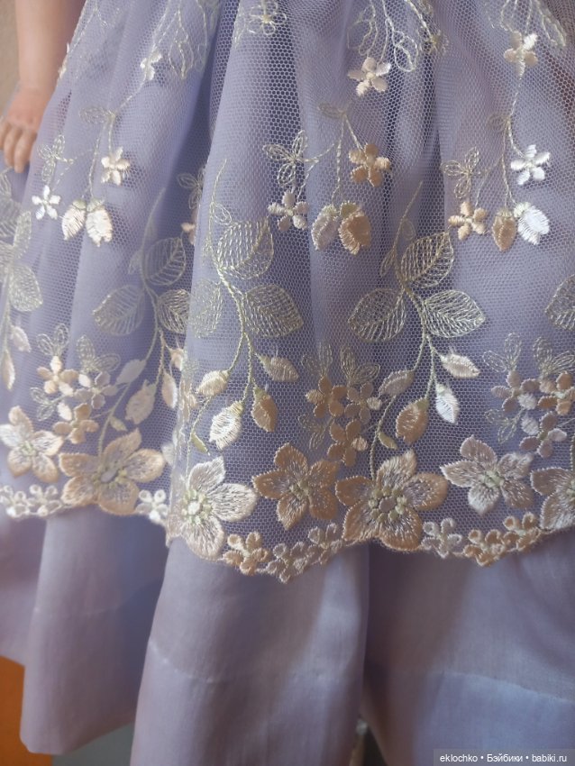 Одежда для кукол платье шелковое для антикварной куклы (фото 6)