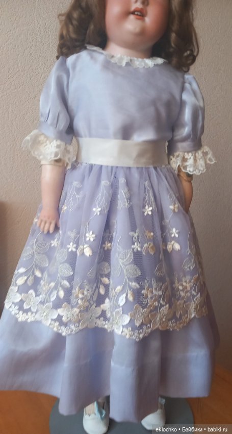 Одежда для кукол платье шелковое для антикварной куклы