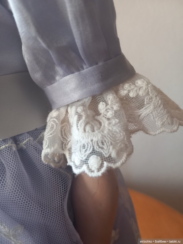 Одежда для кукол платье шелковое для антикварной куклы (фото 7)