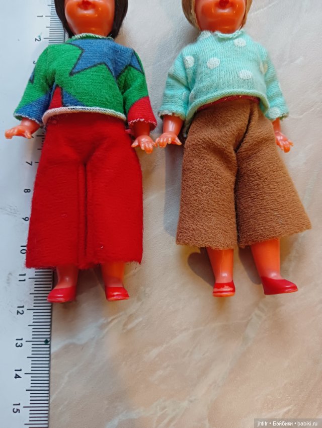 Паричковые куклы Emil Schwenk 1970-ые г.г. Германия ГДР 12 см (фото 4)